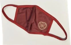 Maroon Face Covering With Gold Crest