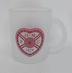 Frosted Mug With Maroon Crest
