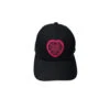 Black Baseball Cap With Pink Crest