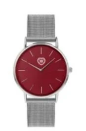 Ladies Slim Mesh Silver Watch
