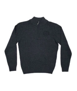 Lewis Quarter Zip Knit Sweater, Charcoal