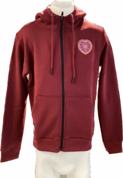 Maroon Crested Zip Hoody