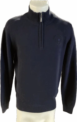 Lewis Quarter Zip Knit Sweater, Navy